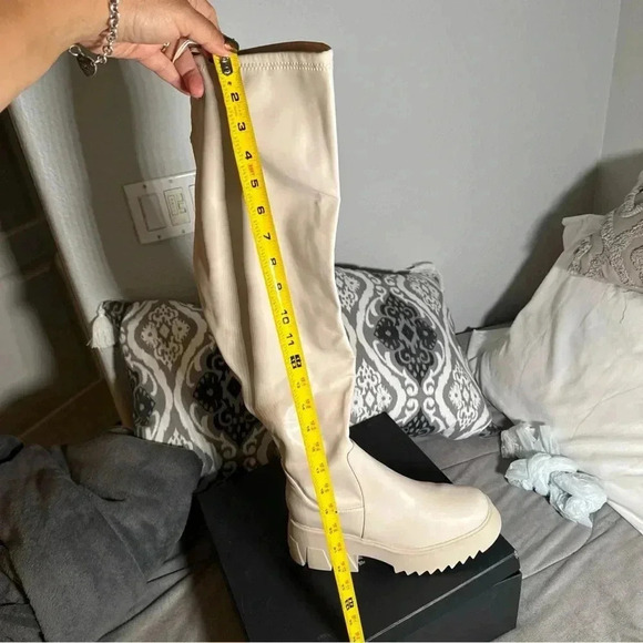 Fashion to figure women’s over the knee boots cream color size 9W nib - Picture 2 of 14